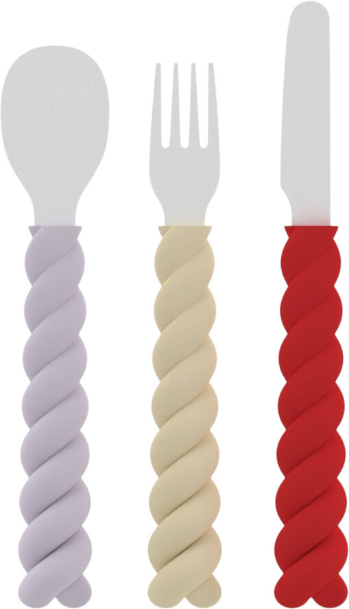 OYOY MINI Mellow Bestik - Sæt af 3 Lavender / vanilla / cherry re