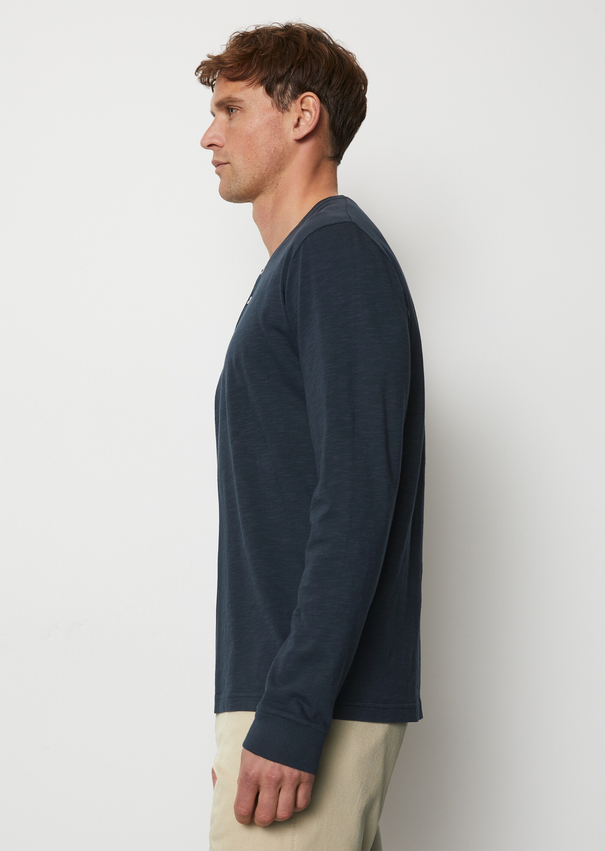 Serafino-Longsleeve regular in Slub-Jersey-Qualität