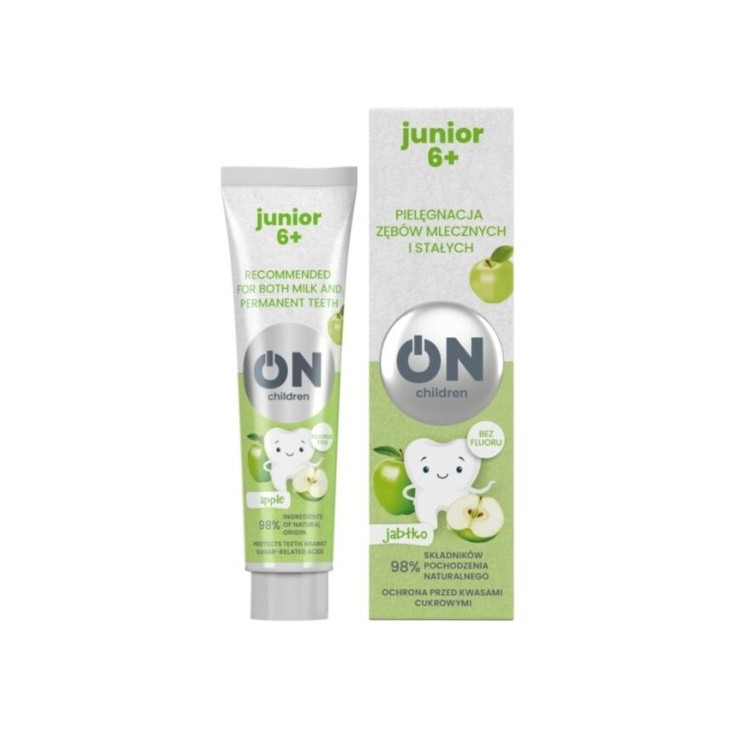 FÜR KINDER JUNIOR 6+ Zahnpasta für Kinder Pflege von Milch- und bleibenden Zähnen Apfel75 ml