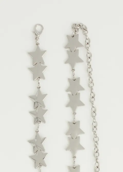 Ketting riem met sterren zilver (ZLVR)