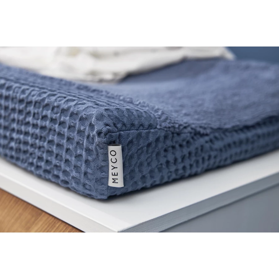 MEYCO Wickelauflagenbezug Waffel Teddy - Indigo - 50 x 70 cm