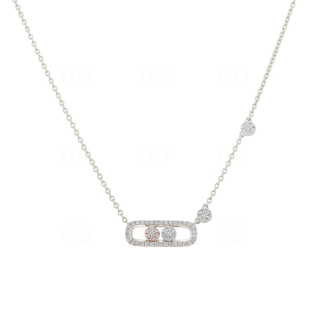 Collier 750/18 K Weissgold mit Diamanten 0.28 ct H/Si