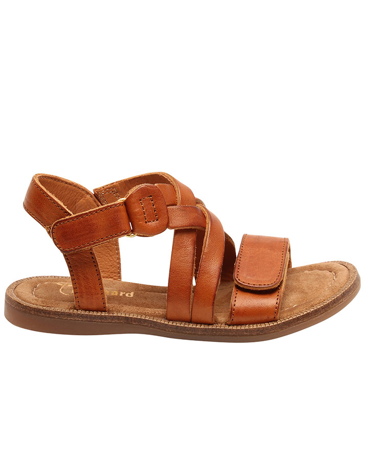 Leder-Sandalen CLEA in cognac