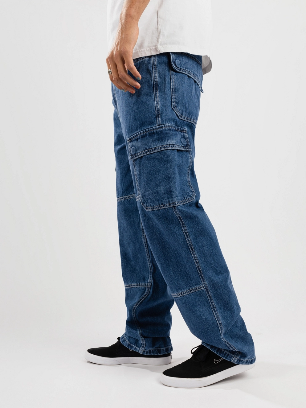Empyre Sk8 Denim Cargo Jeans medium blue