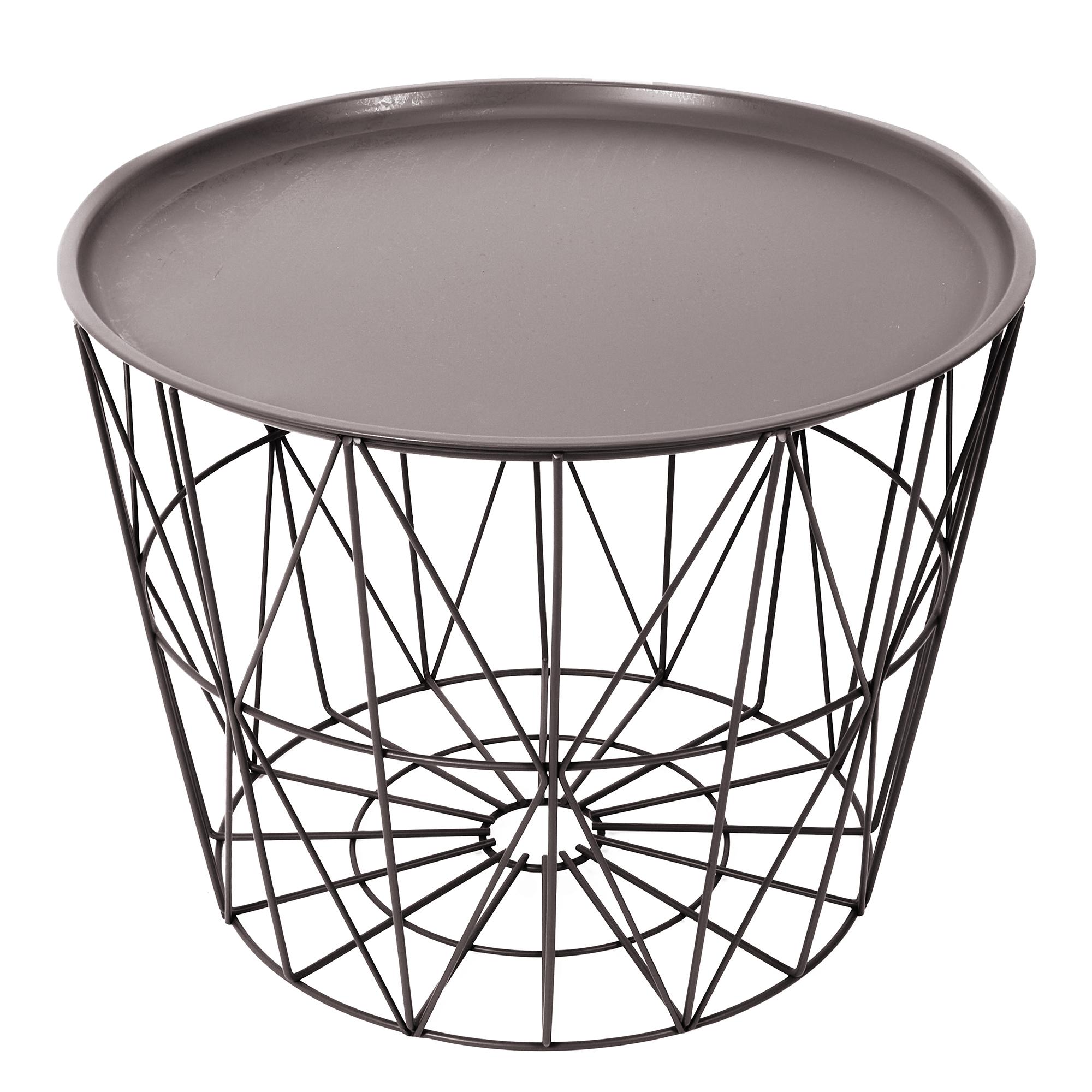 TABLE FILAIRE METAL TAUPE D.50CM