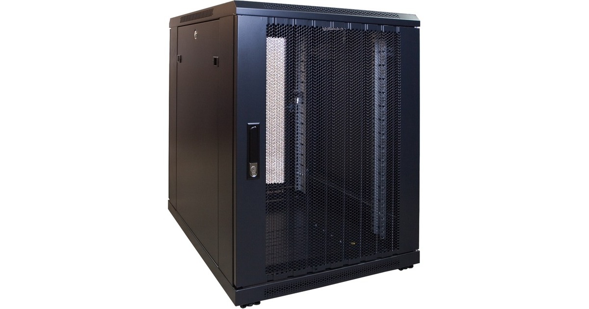 DSI15U mini serverkast met geperforeerde deur - DS6815PP server rack  (Zwart, 600 x 800 x 770mm)