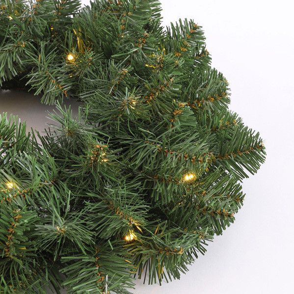 Black Box Norton kerstkrans | groen met LED lampjes | 45cm | Binnen/Buiten
