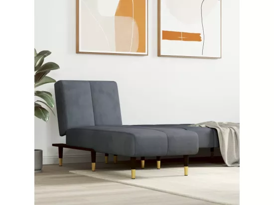 Prolenta Premium - Chaise longue gris foncé velours