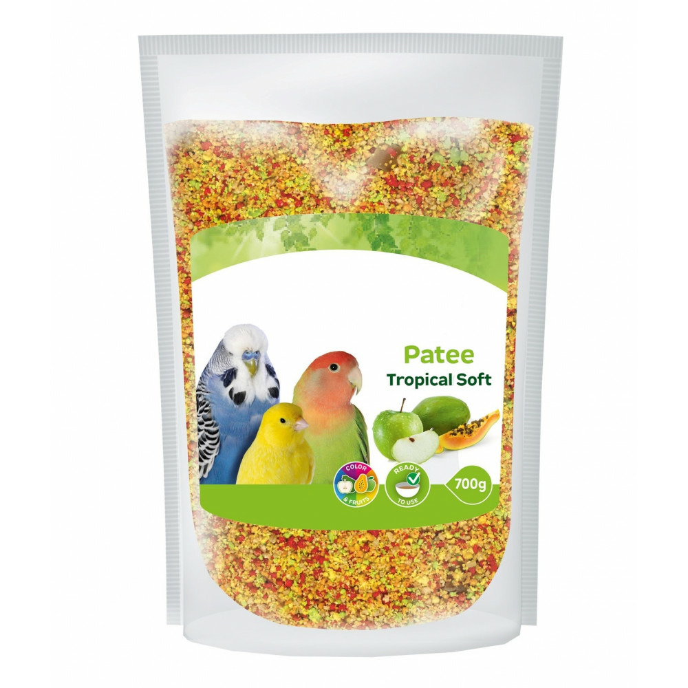Pâtée soft tropical 700 g aliment complémentaire pour oiseaux.