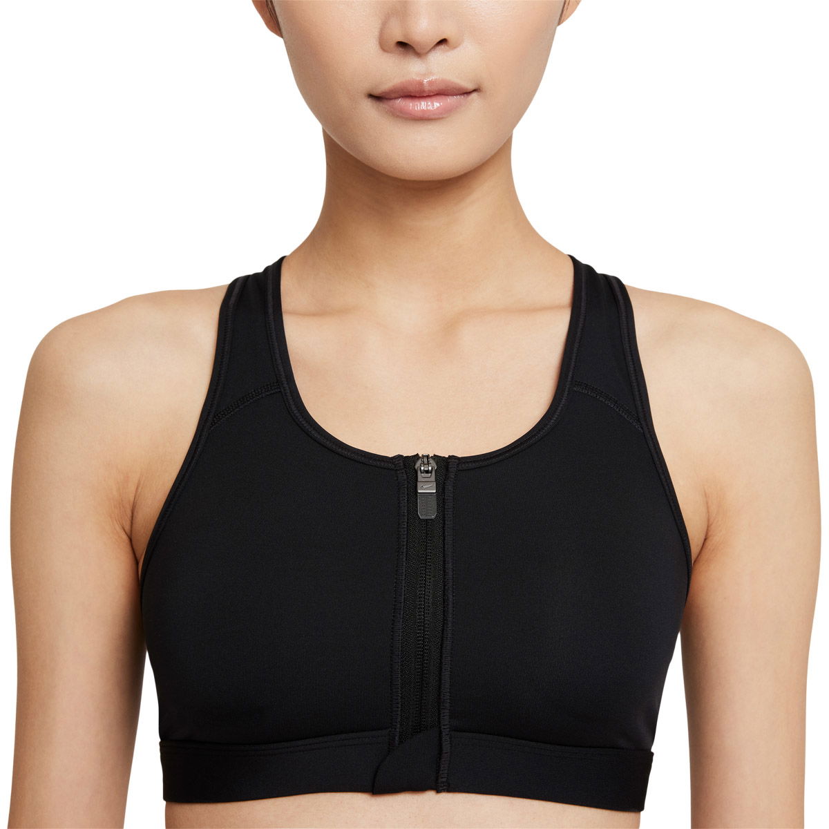 Nike Dri-FIT Swoosh Zip-Front Medium Support Sports BH Dame