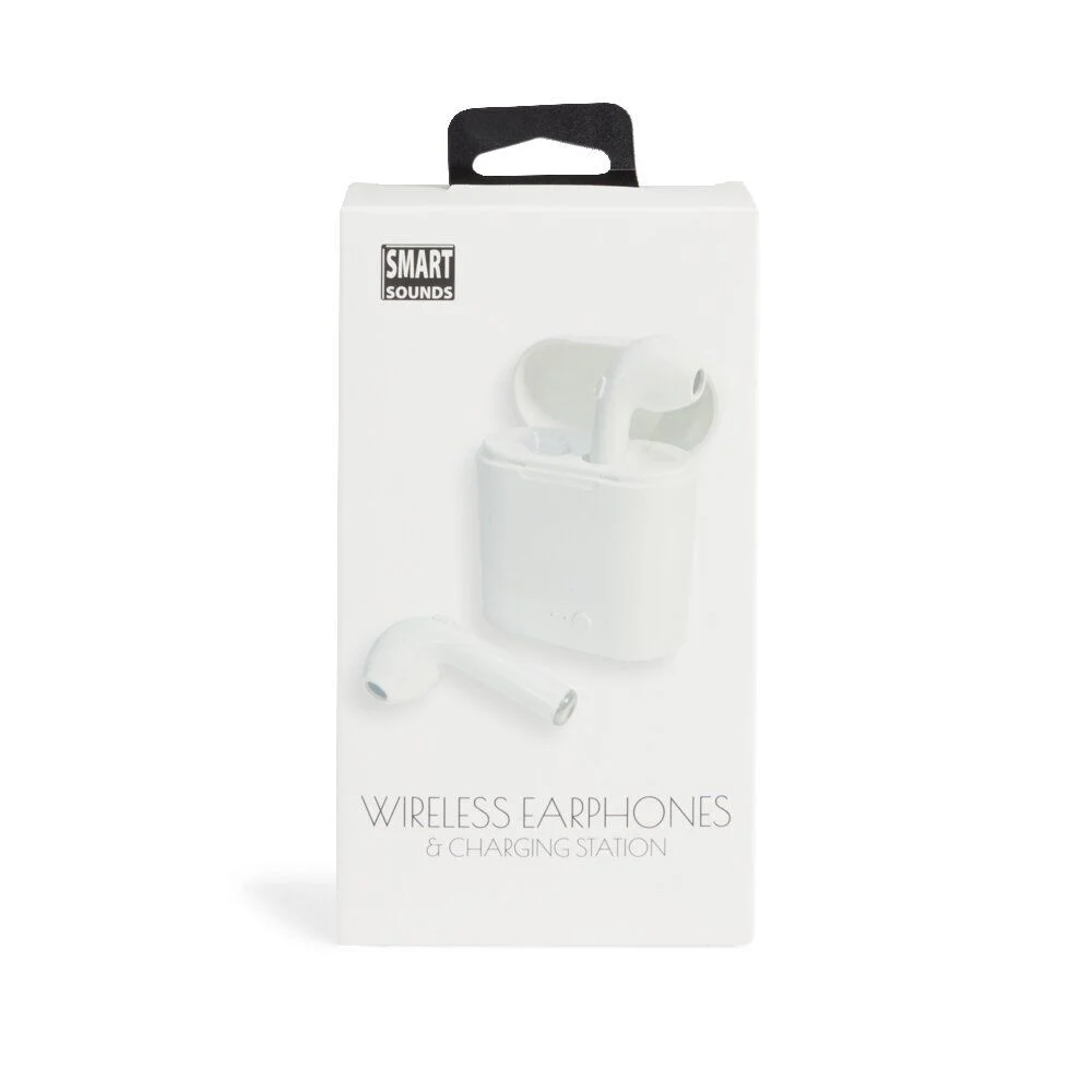 Écouteurs Bluetooth avec étui de charge blanc