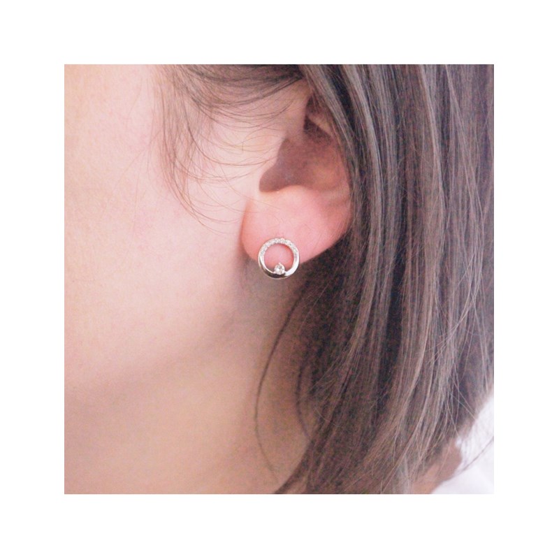 Boucles d'oreilles Clarine - Argenté et Cristal
