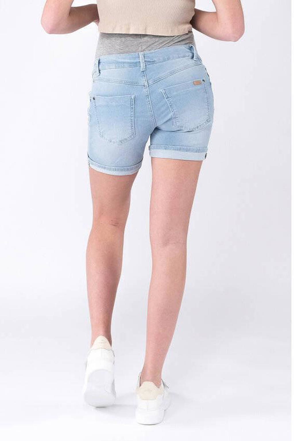 LOVE2WAIT slim fit denim short lichtblauw