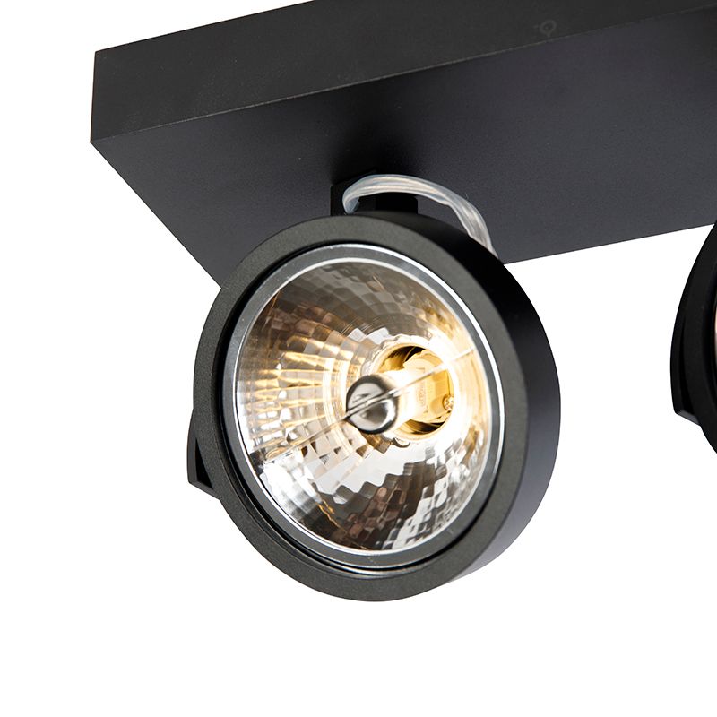 Design spot zwart verstelbaar 2-lichts - Go