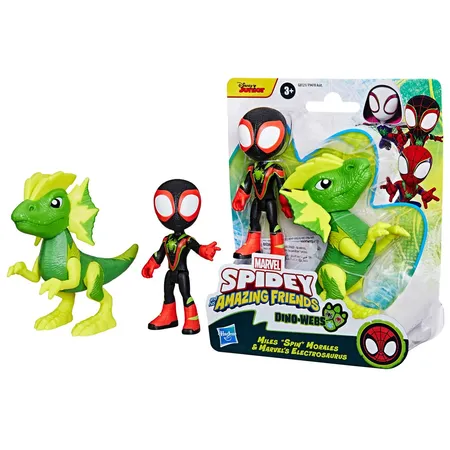 Hasbro Marvel Spidey und seine Super-Freunde Dino-Webs Held und Dino, 1 Packung, 2-fach sortiert