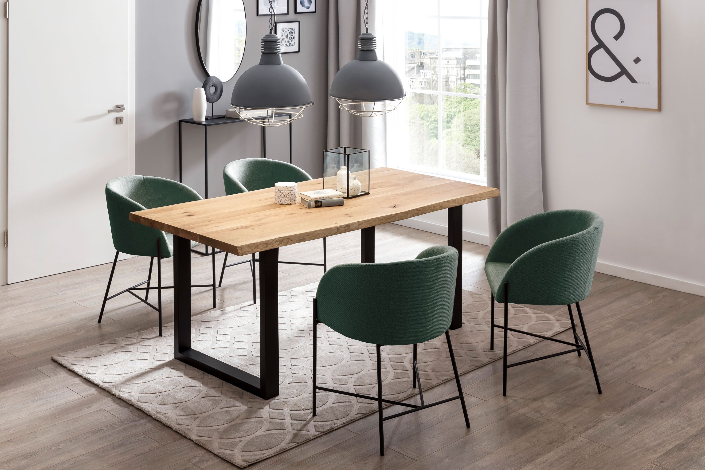 Esstisch 180x90 cm aus Eiche Esszimmertisch Küchentisch Tisch Holztisch