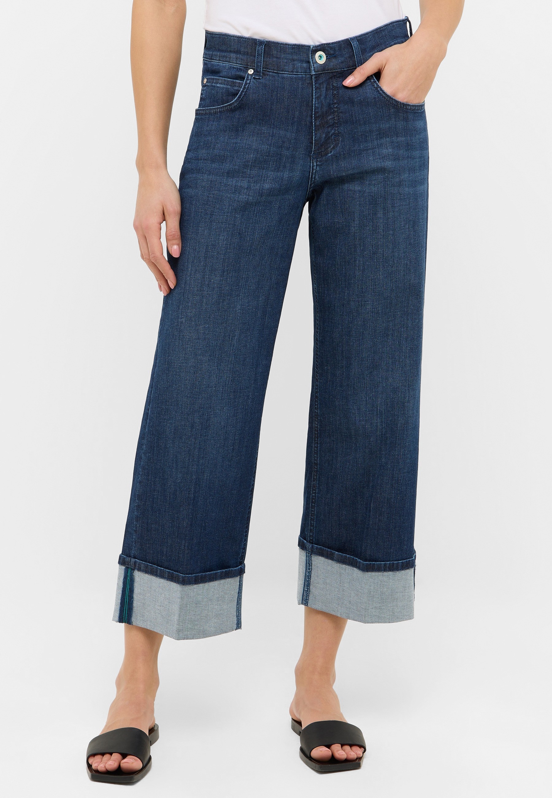 ANGELS 5-Pocket-Jeans »LINN TU«, mit breitem Umschlagsaum