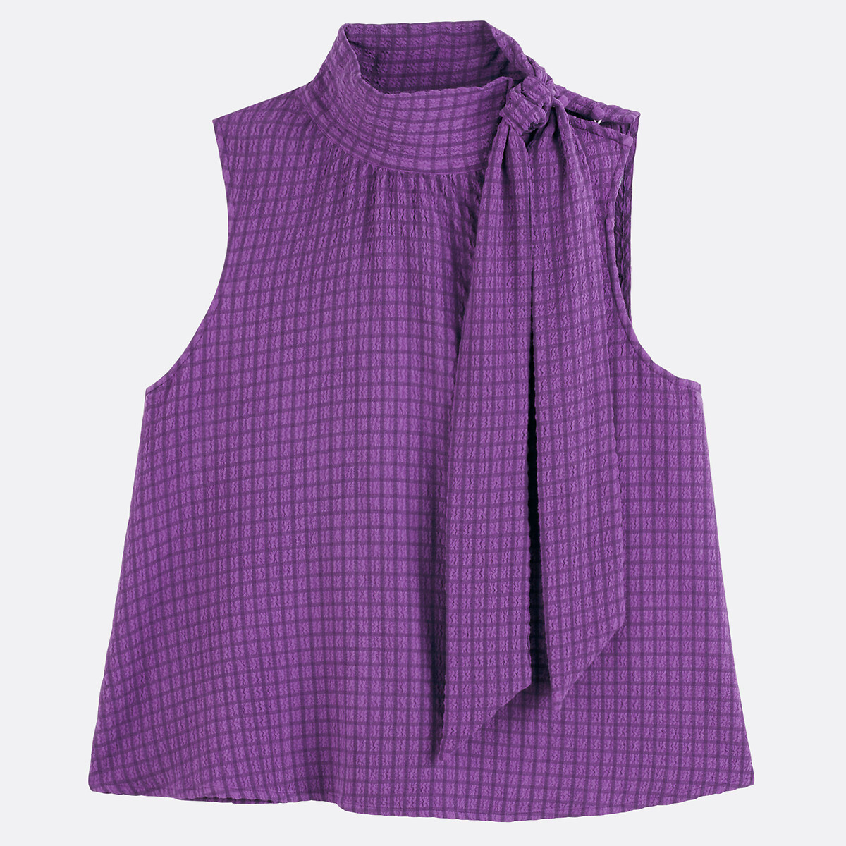 COLEÇÃO LA REDOUTE<br>Camisa sem mangas, gola alta, xadrez