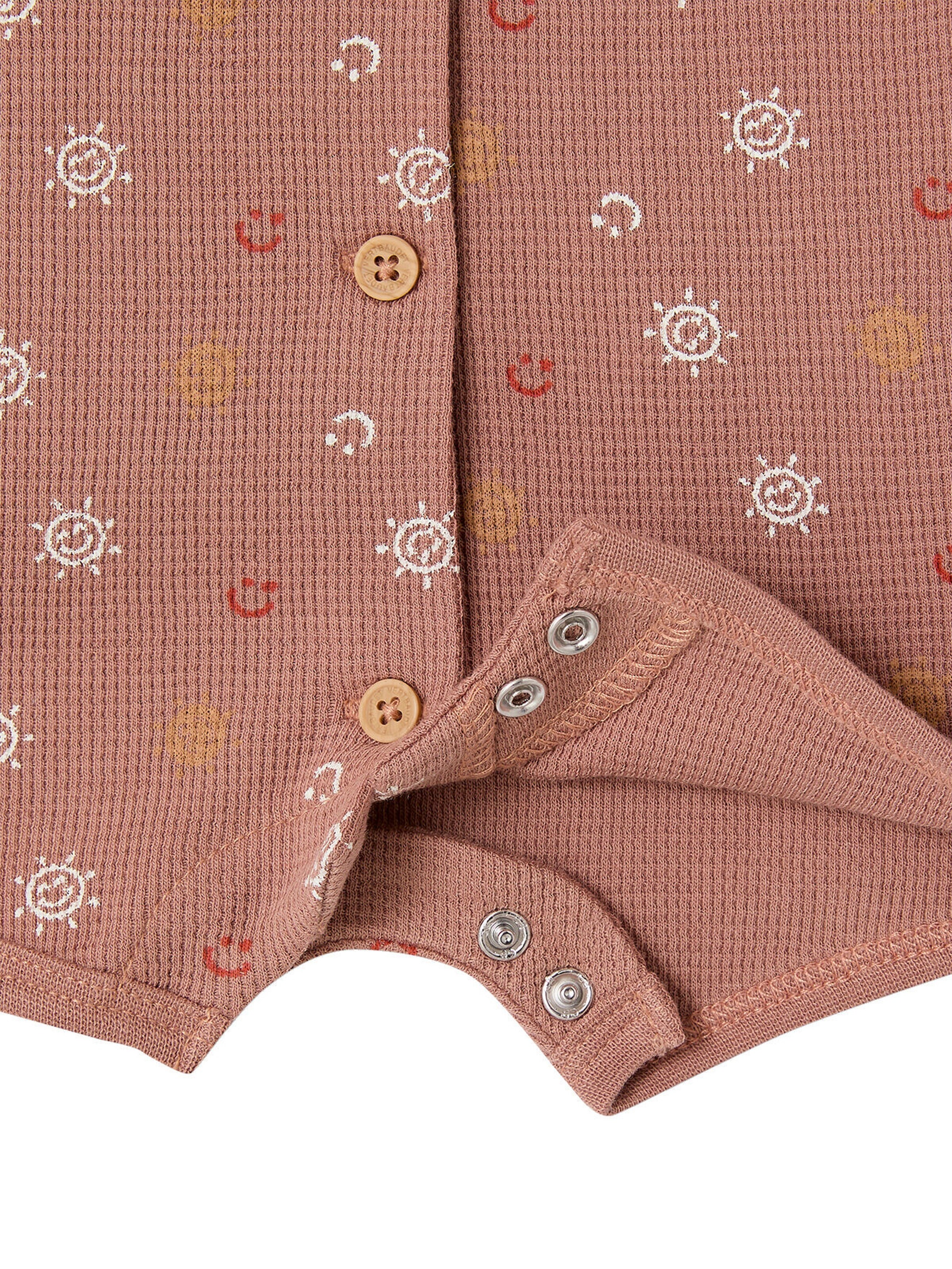 Vertbaudet Baby-Set: Overall & Halstuch aus Waffelpikee hellbraun