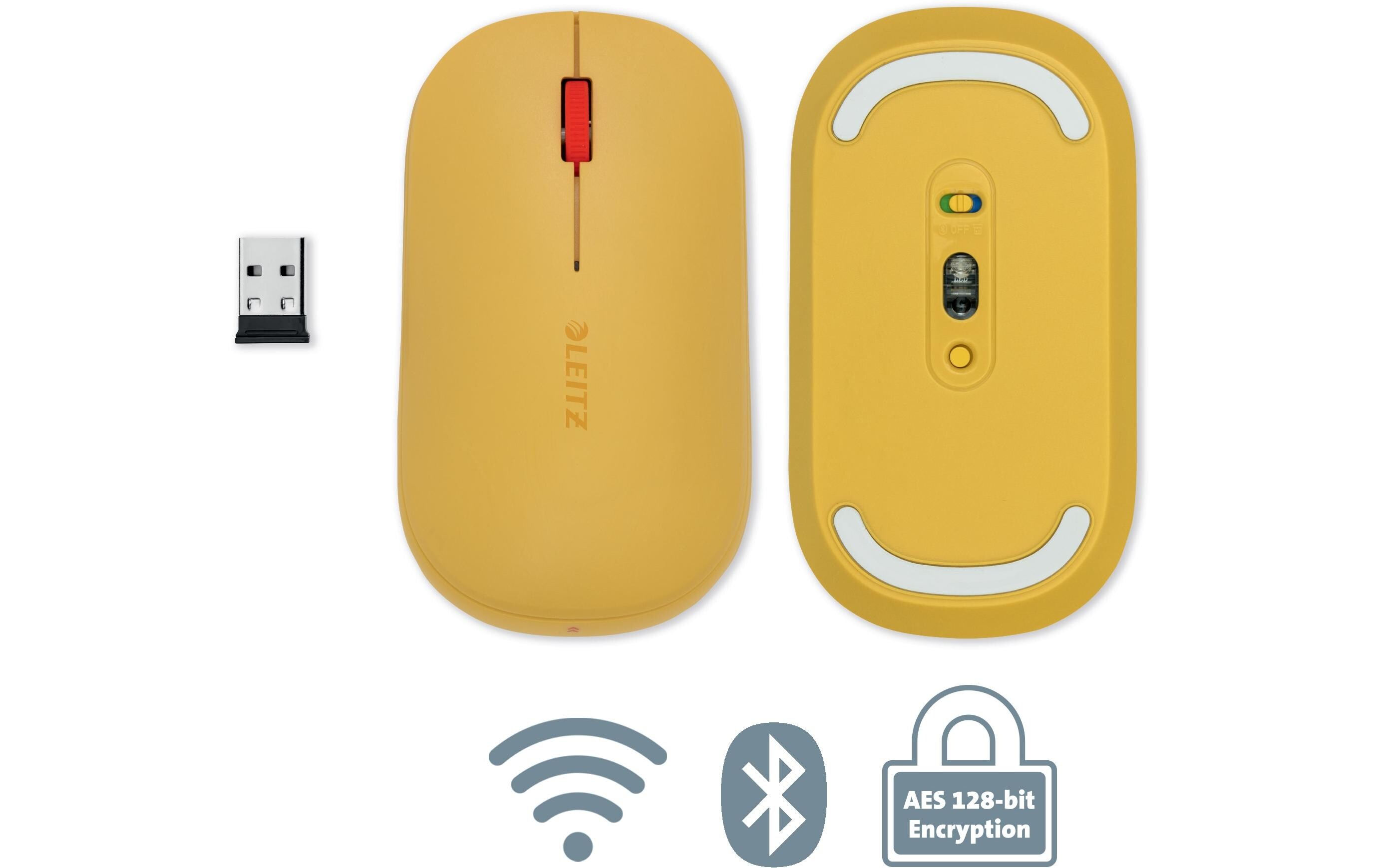 Maus Cosy Kabellose Warmes GelbDual Kabellose Computermaus