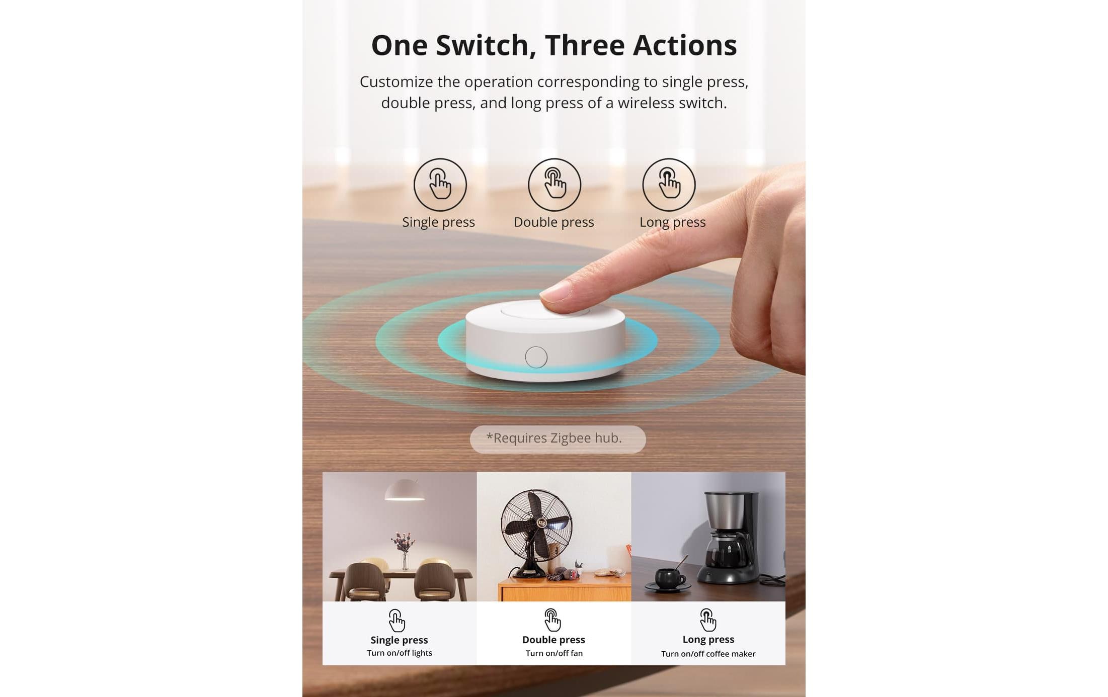 WLAN-Schalter SNZB-01P DC 3 VZigbee Wireless-Schalter