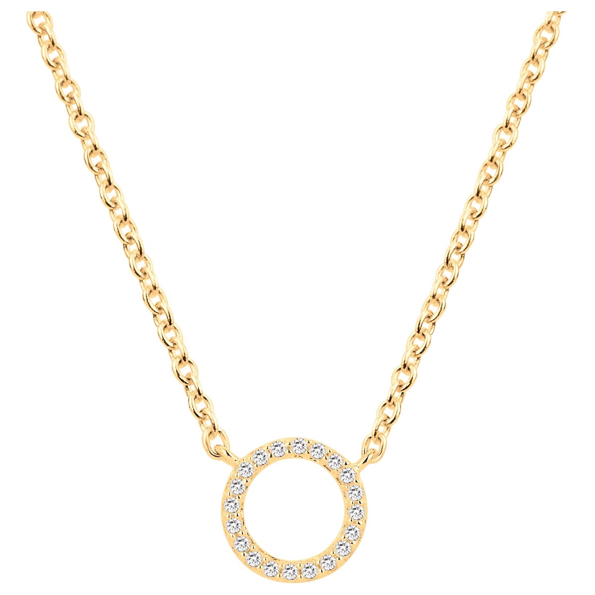 Collier en Plaqué Or avec oxyde de zirconium blanc