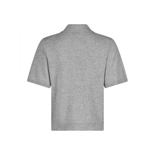 Neo Noir Gracie Knit Polo T-shirt, Light Grey Melange, 36