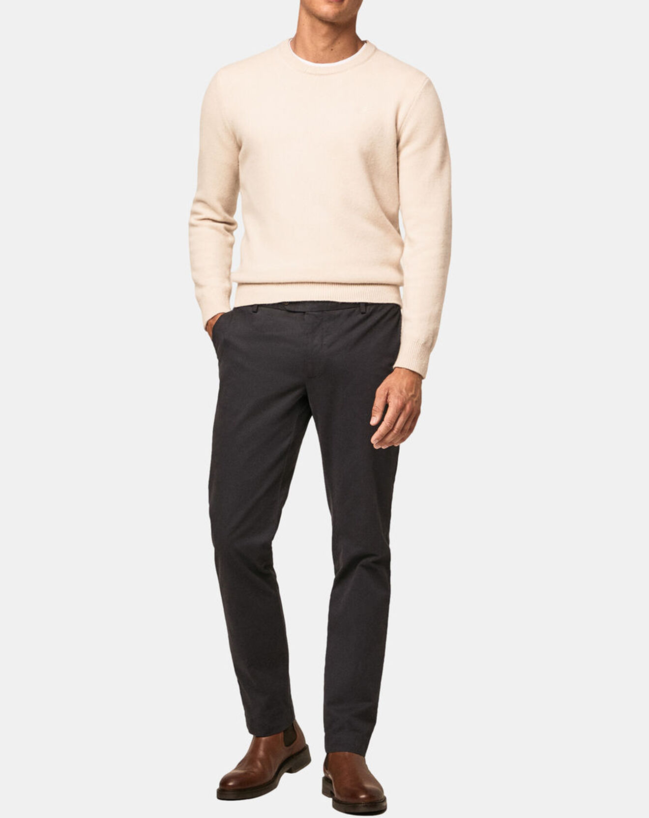 Hackett London Pantalon chino Kensington uni bleu marine