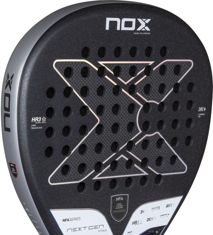 NOX - Nextgen Pro Attack 3K - Padel Racket - Zwart - Koolstofvezel