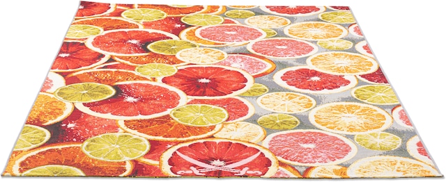 Sansibar Teppich »Rantum Beach 003« rechteckig 5 mm Höhe Flachgewebe, modernes Sommer Design, In- und Outdoor geeignet