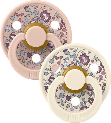 BIBS x Liberty Colour Smokk 2-Pack Lateks Str 2 Rund, Eloise/Blush Mix