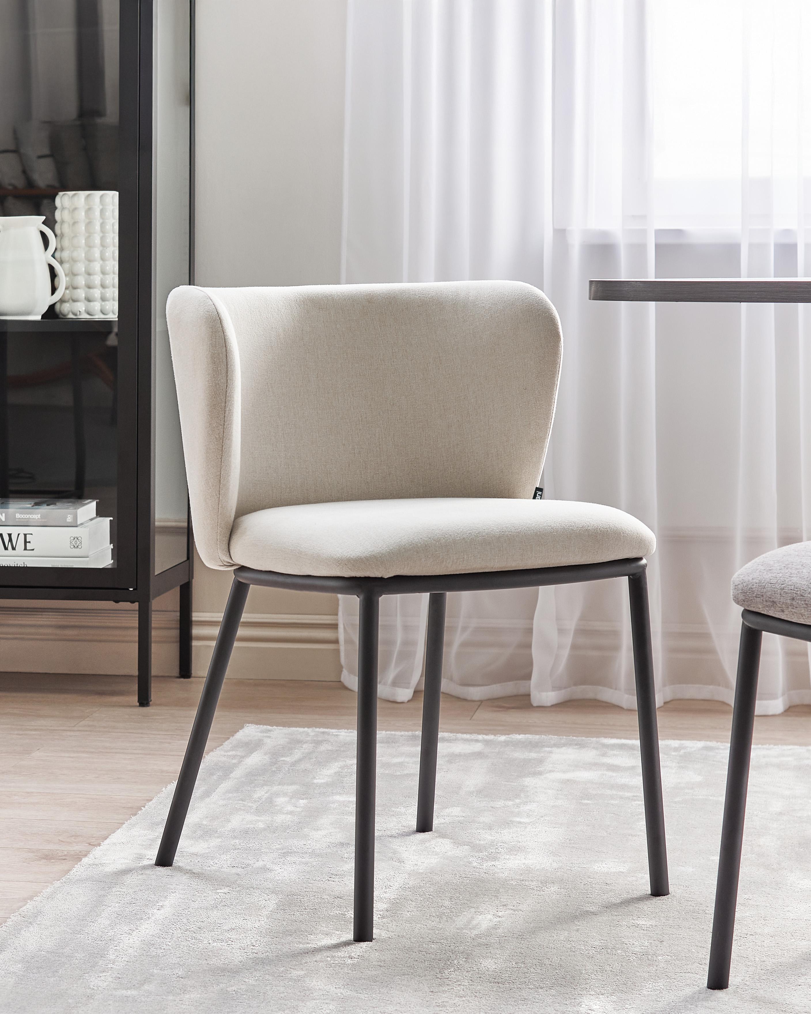 Set van 2 eetkamerstoelen MINA Gebroken wit