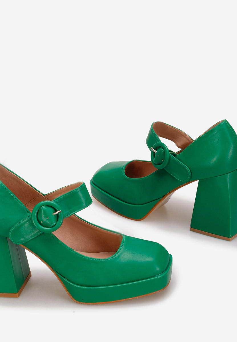 Chaussures à talon épais verts Lavosa