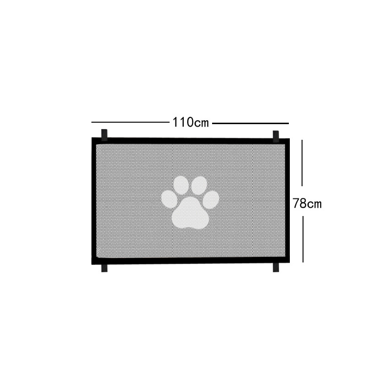 (78x110cm) Nylon Hunde Schutzgitter Netz Haustier Sicherheitsschutz Tür / Treppen Barriere - Schwarz