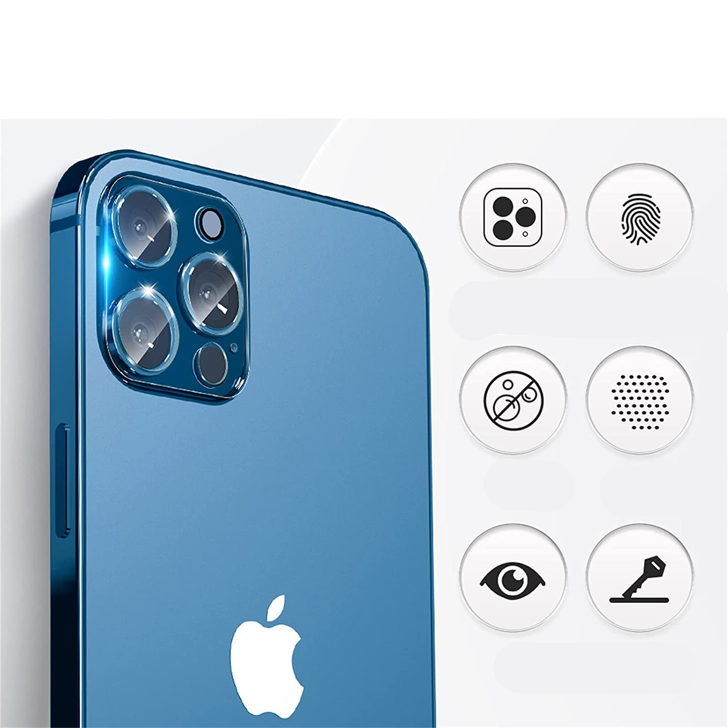 (2er Set) iPhone 13 Pro Max / iPhone 13 Pro Kamera Objektiv Protector Panzer Glas Case Friendly - Transparent