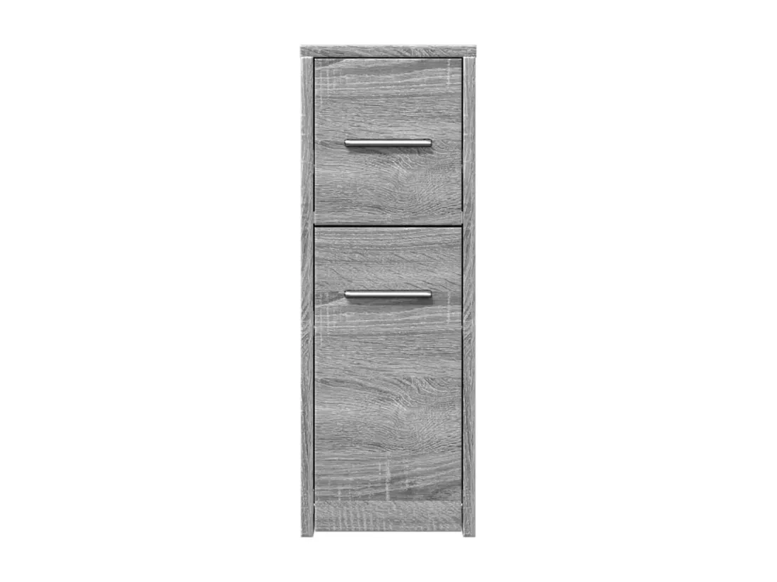 Armoire de salle de bain étroite avec roulettes sonoma gris