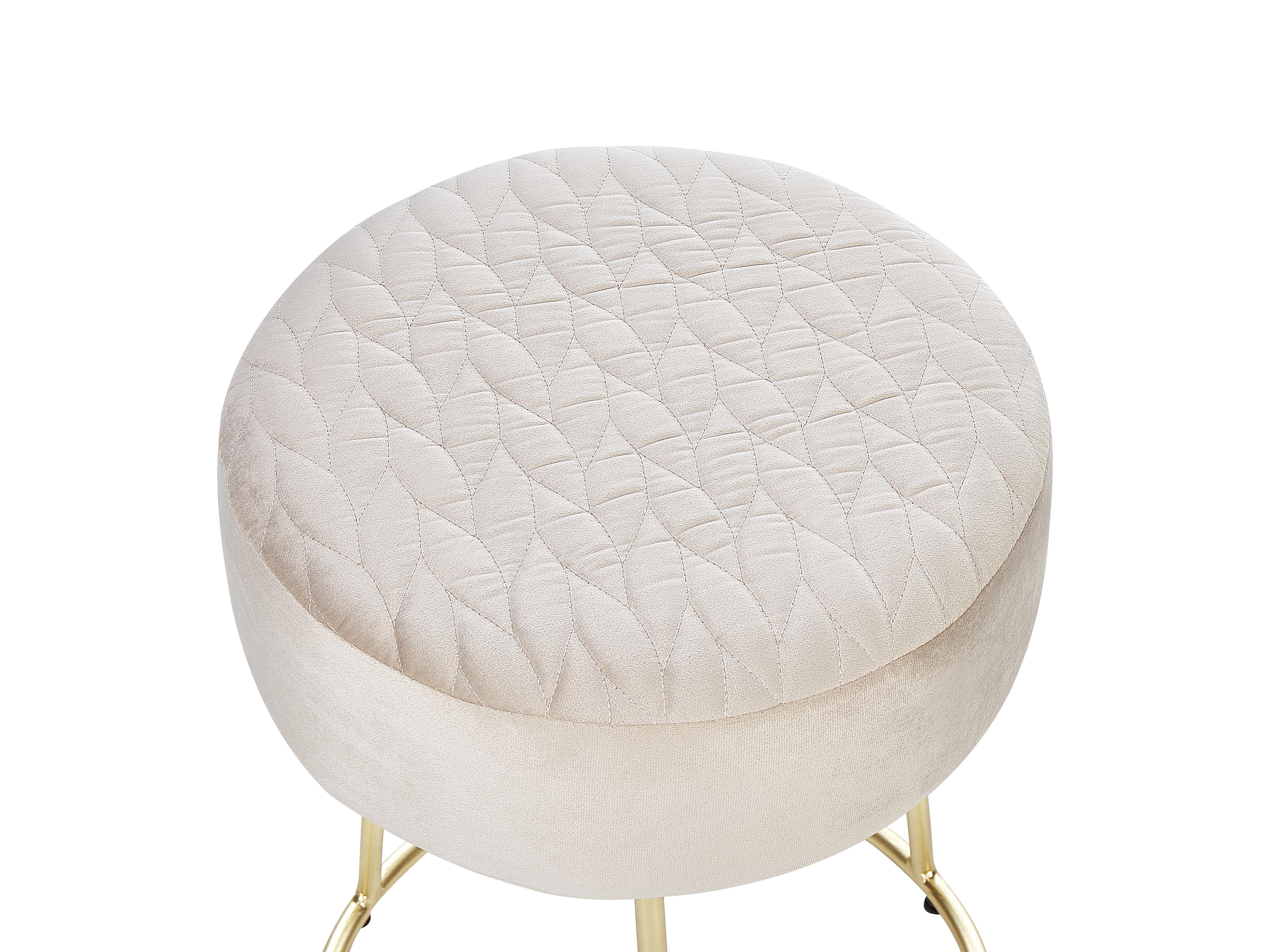 Hocker DELCO Fluweel Lichtbeige