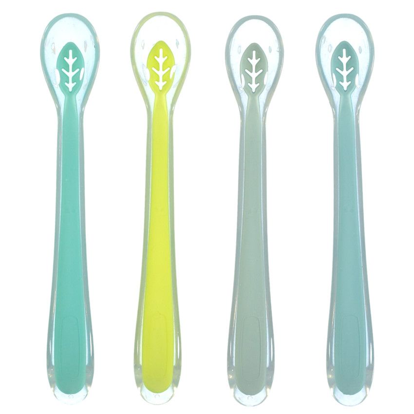 Set de 4 couverts en silicone Mix'N'Match - Bleu - Ecru