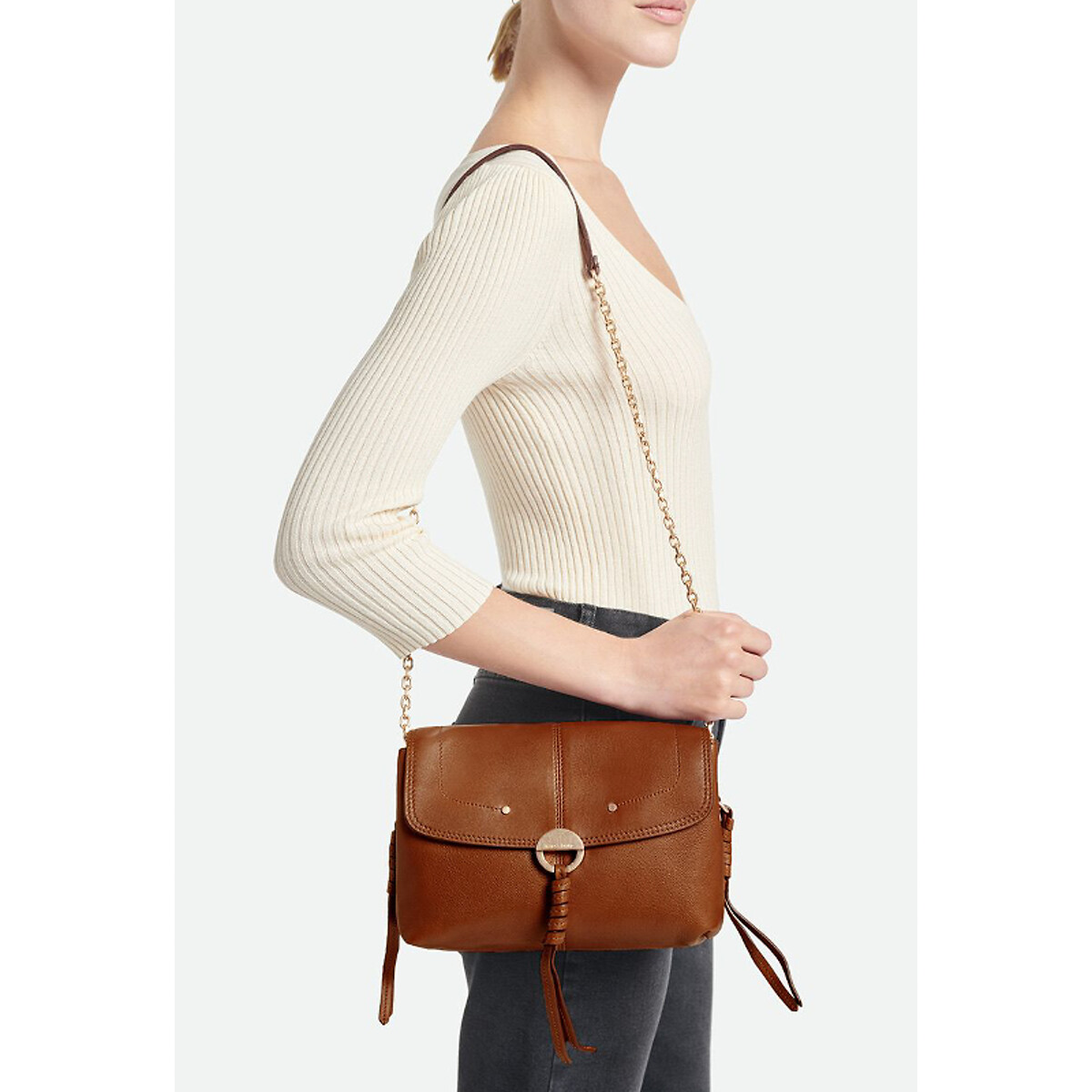 VANESSA BRUNO<br>Bolsa de ombro de couro, Othilia