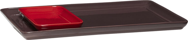 Hübsch Amare Bakke Burgundy/Rød sæt af 2 Burgundy,red