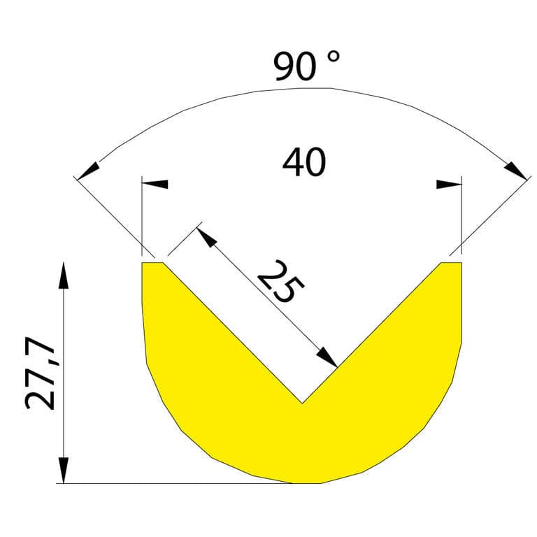 UV-beschermingsprofiel in zwart en geel, 1 meter, PU-schuim, diverse vormen / Type G