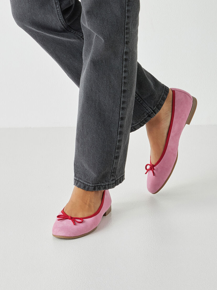 Leren Ballerina - roze