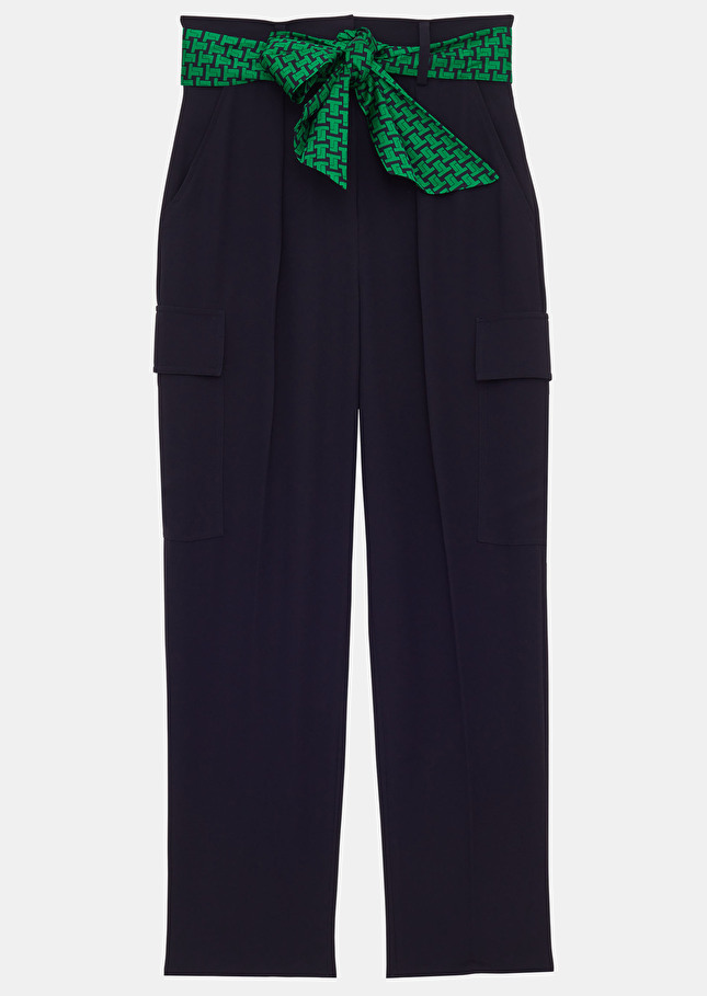 Pantalon Philippebleu nuit en crêpe