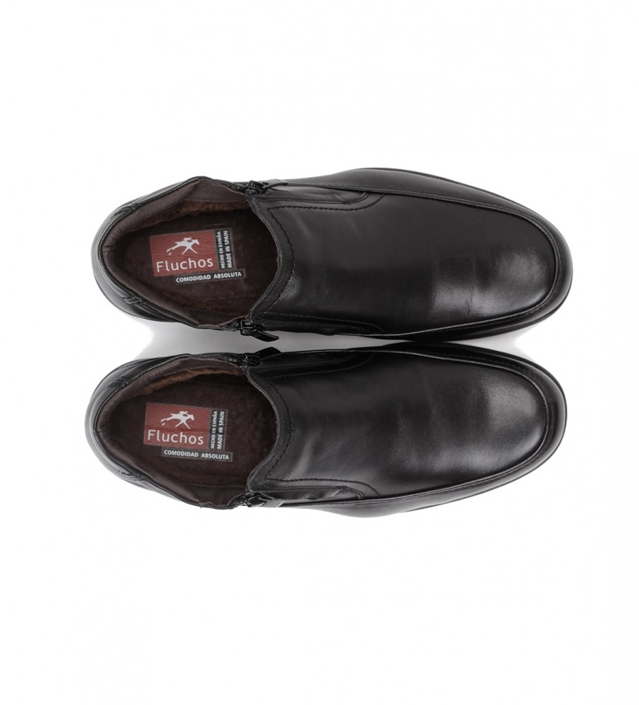 Botas de cano curto em couro Fluchos 87830 pretas