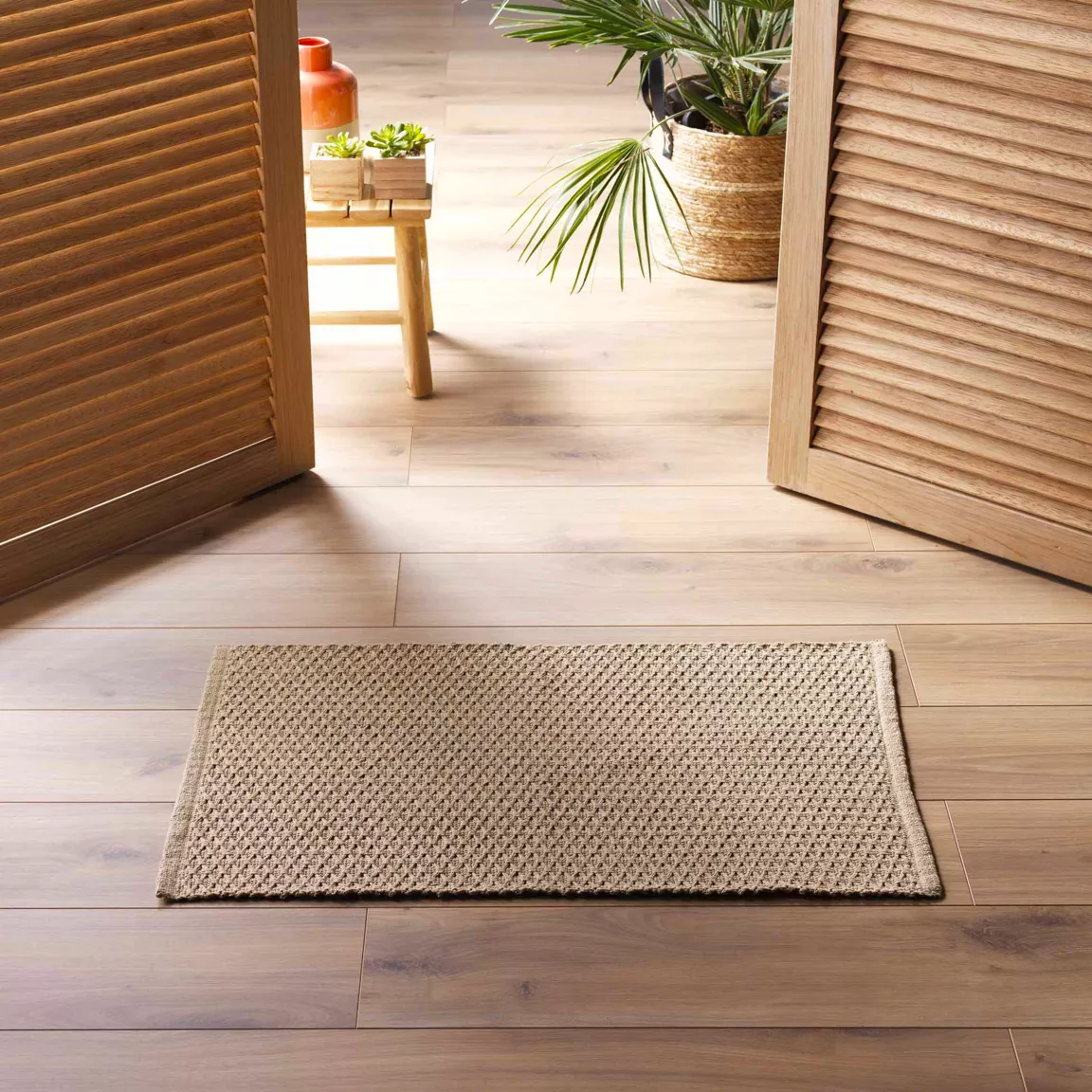 Tapis de salon coton (50 x 80 cm) Alivia Camel