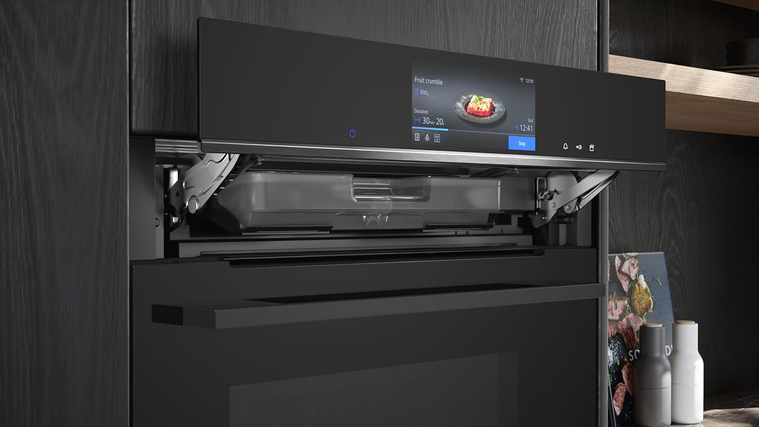Siemens HS758G3B1 iQ700, Einbau-Dampfbackofen, 60 cm, Made in Germany, cookControl Pro alle Gerichte optimal zubereitet, Dampfgaren Plus schnell und gesund kochen, Bratenthermoter Plus, Home Connect