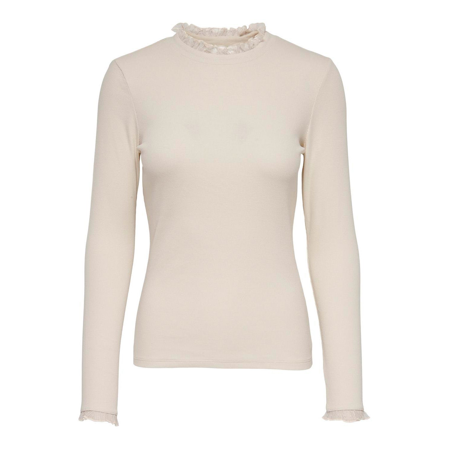 ONLY  Leslie Long Sleeve Lace Mix Top