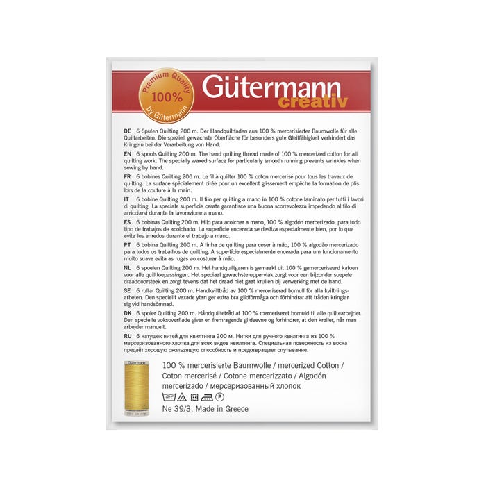 Gûtermann-Set 6 spoelen quilting 200m - Gütermann