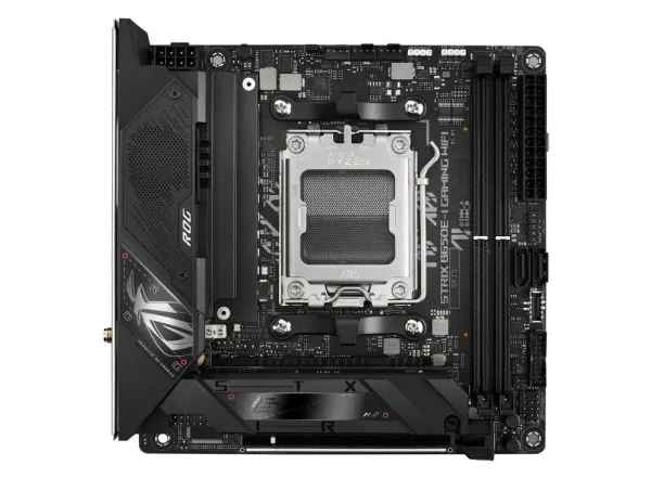 ASUS ROG Strix B650E-I Gaming WiFi - Bundkort - mini ITX - Socket AM5 - AMD B650 Chipset - USB-C 3.2 Gen 2x2, USB-C 3.2 Gen2, USB 3.2 Gen 2, USB 3.2 Gen 1 - 2.5 Gigabit LAN, Wi-Fi 6E - onboard grafik (CPU påkrævet) - HD Audio (8-kanaler)