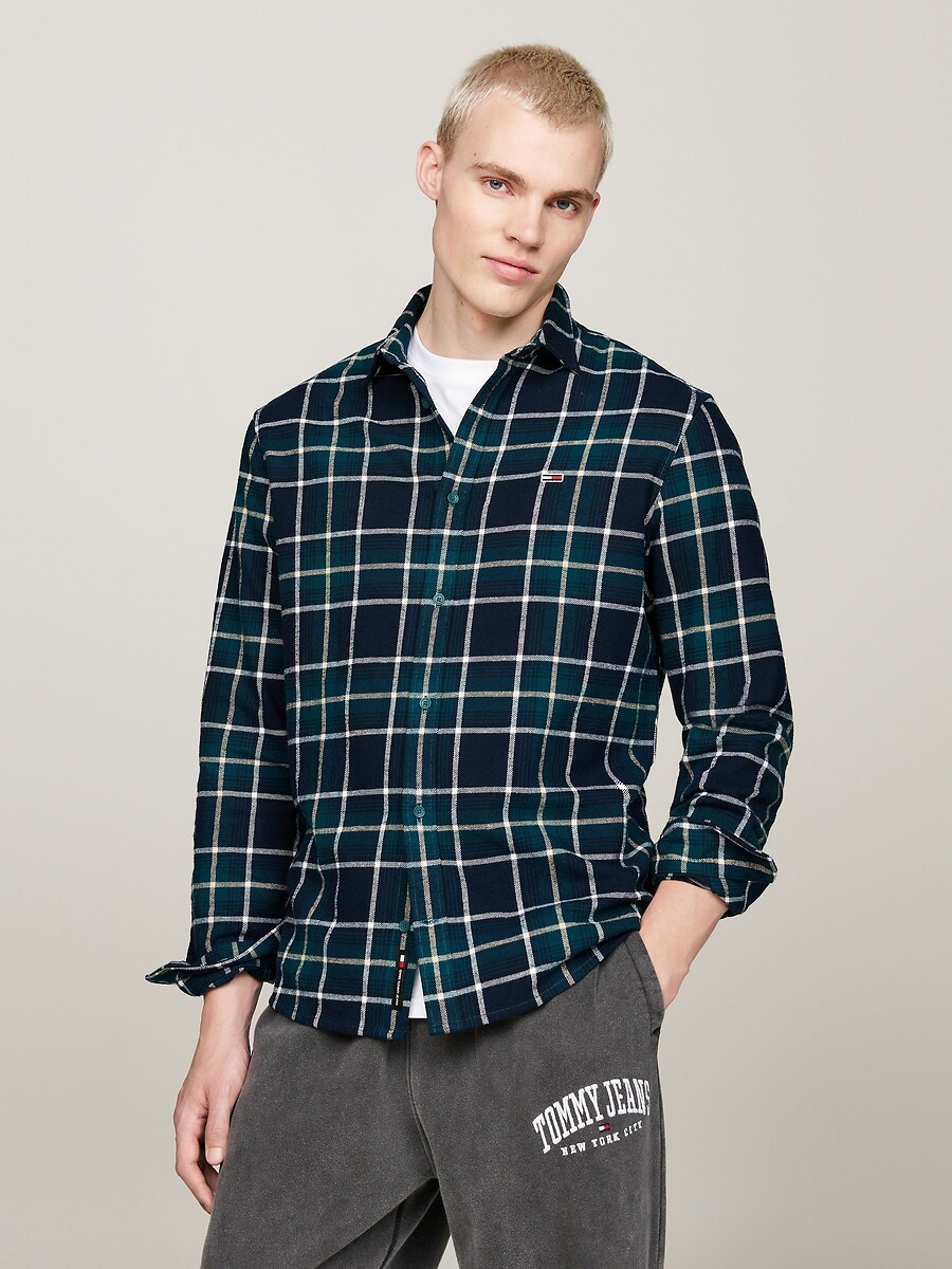 TOMMY JEANS<br>Camisa de flanela xadrez reta